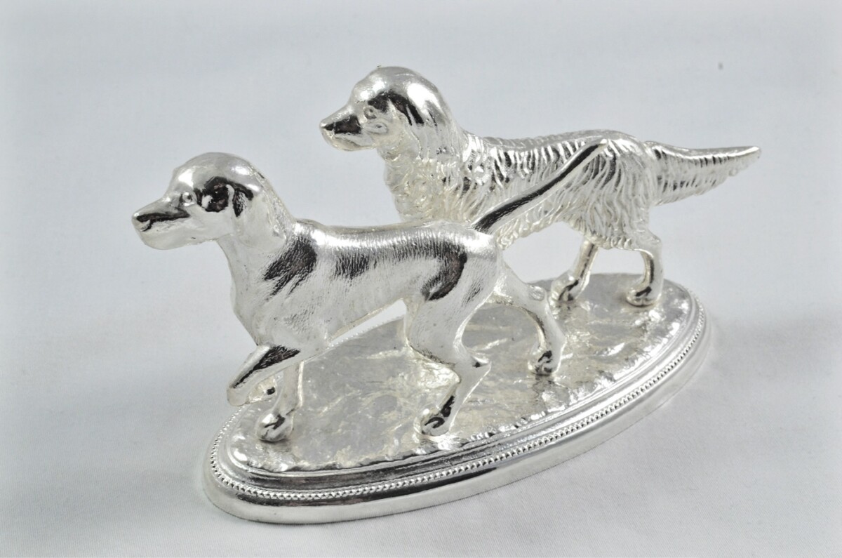 Beautiful Silver Plated Animal Ornament Large - Dogs