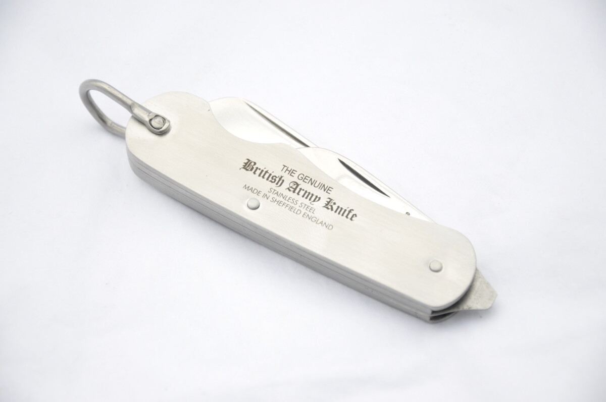 New Genuine Sheffield  Stainless Steel Large 2 Piece M.O.D Issue Army Knife