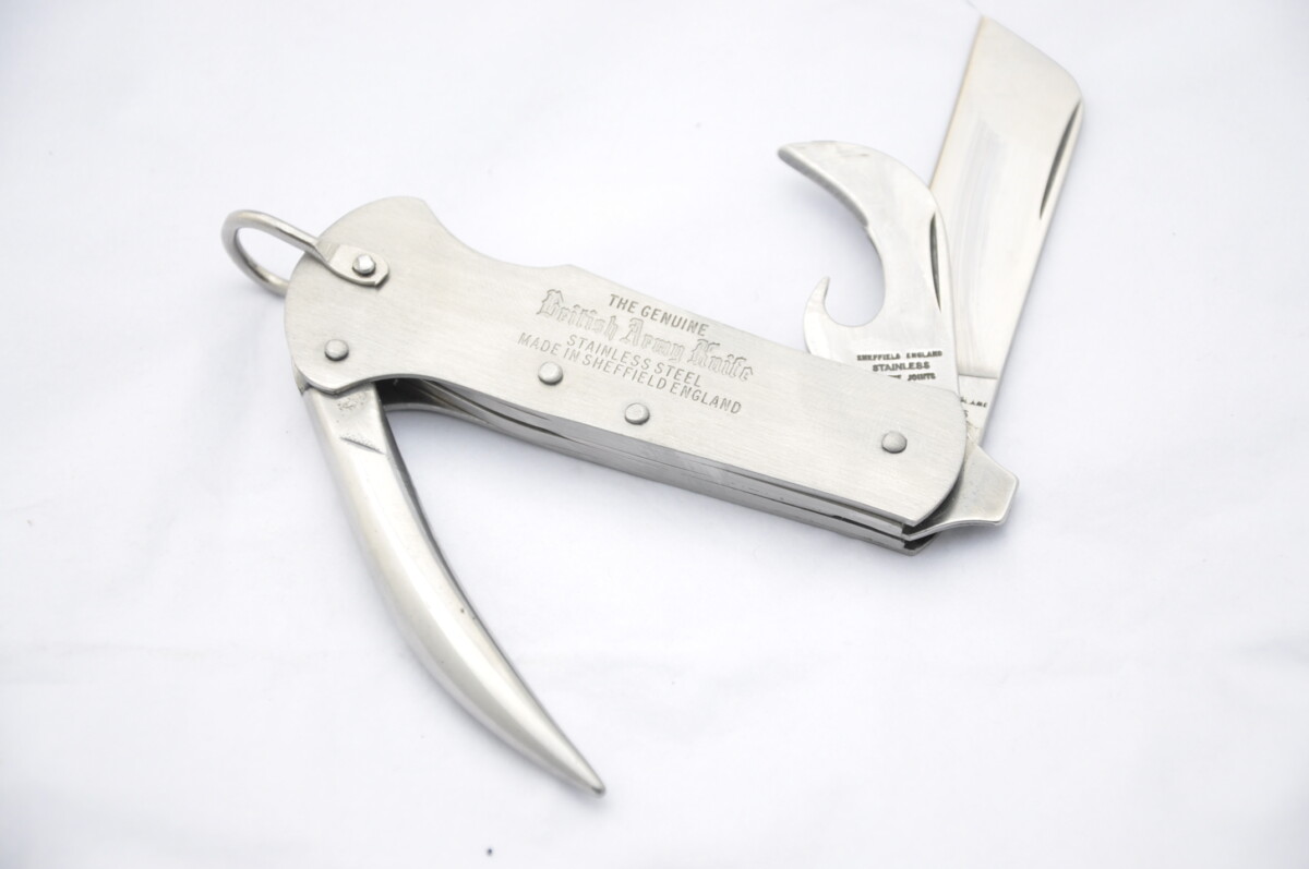 New Genuine Sheffield  Stainless Steel Large 3 Piece M.O.D Issue Army Knife - Image 2