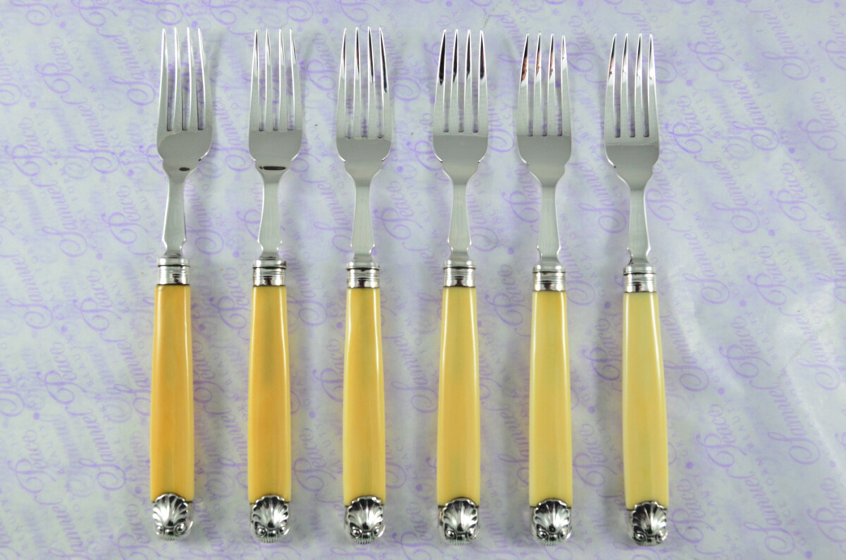 James Dixon & Sons Sheffield Sterling Silver Bladed, Capped & Ferruled Set of Fish Knives & Forks 1924 - Image 8