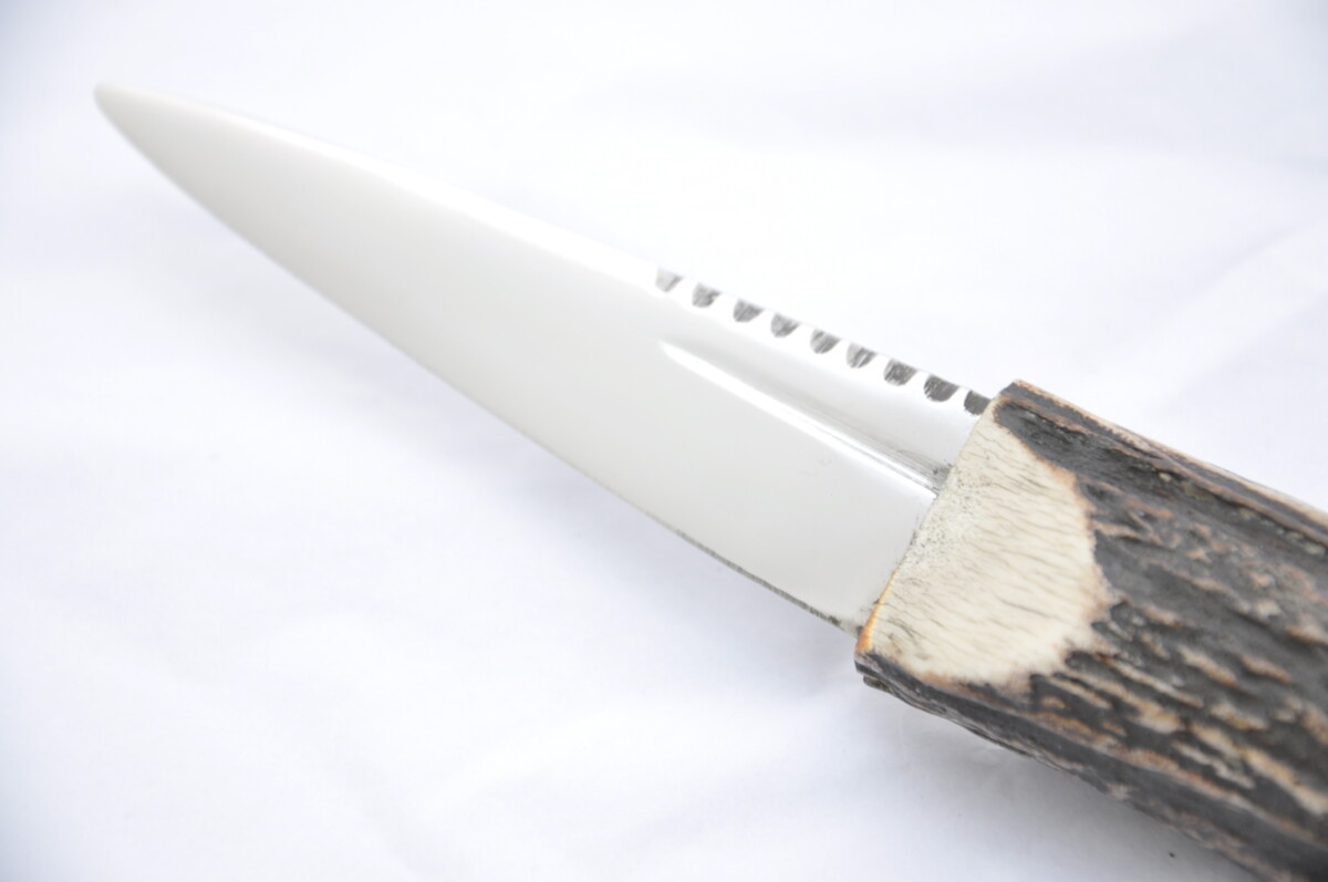 Genuine Sterling Silver Bambi Capped Stag Handle Sgian Dubh Carbon Steel - Image 3