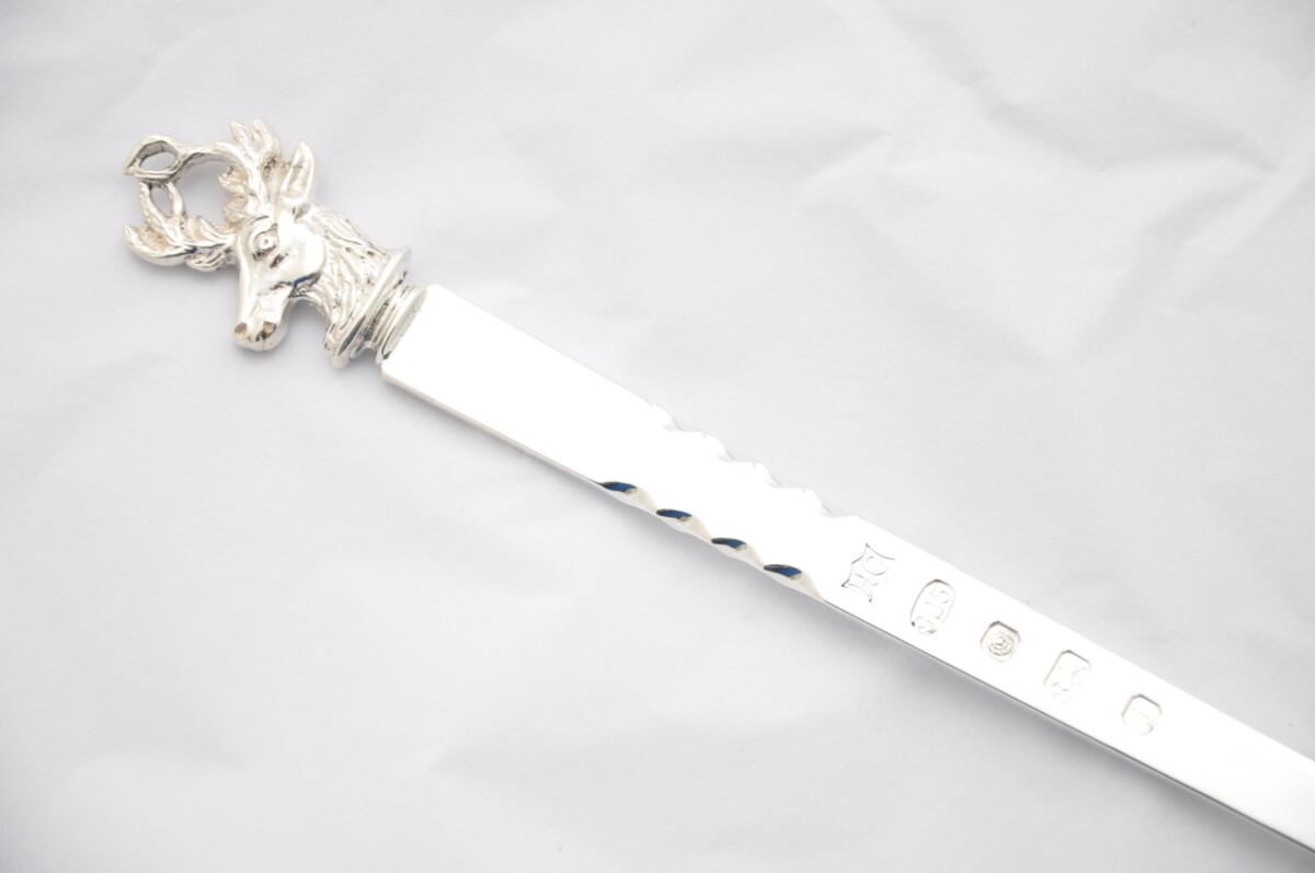 Sterling Silver Stag Georgian Meat Skewer Hallmarked 2025 - Image 2