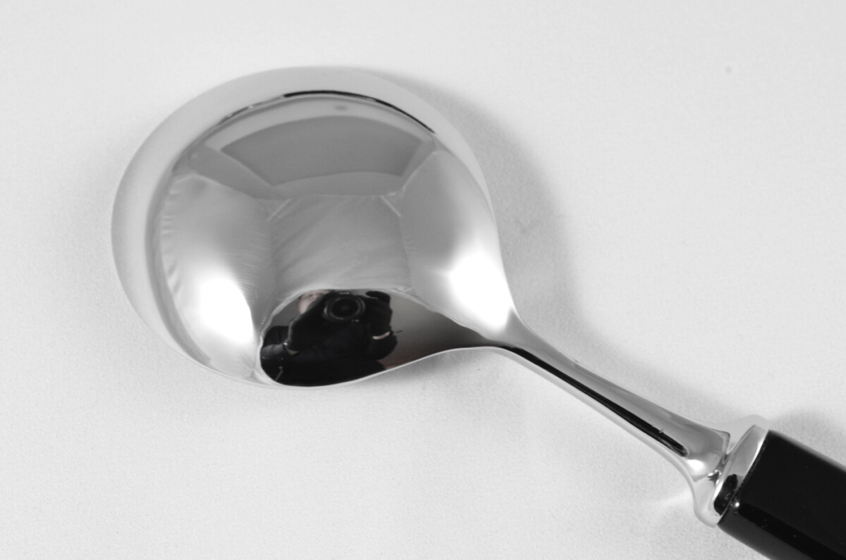 New Fantastic Genuine Black Handle Soup Spoon Mirrored Finish Made In Sheffield England - Image 3