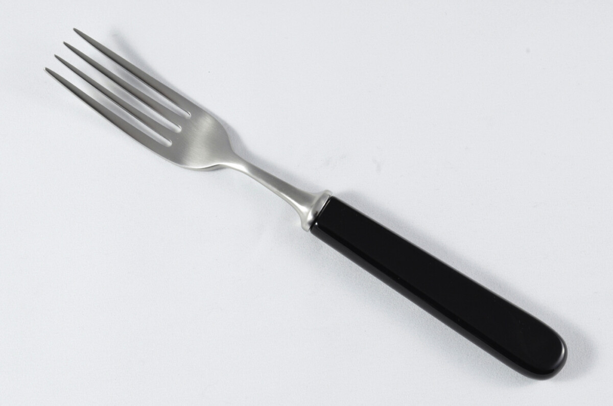 New Fantastic Genuine Black Handle Table Knife & Fork Brushed Finish Made In Sheffield England - Image 6
