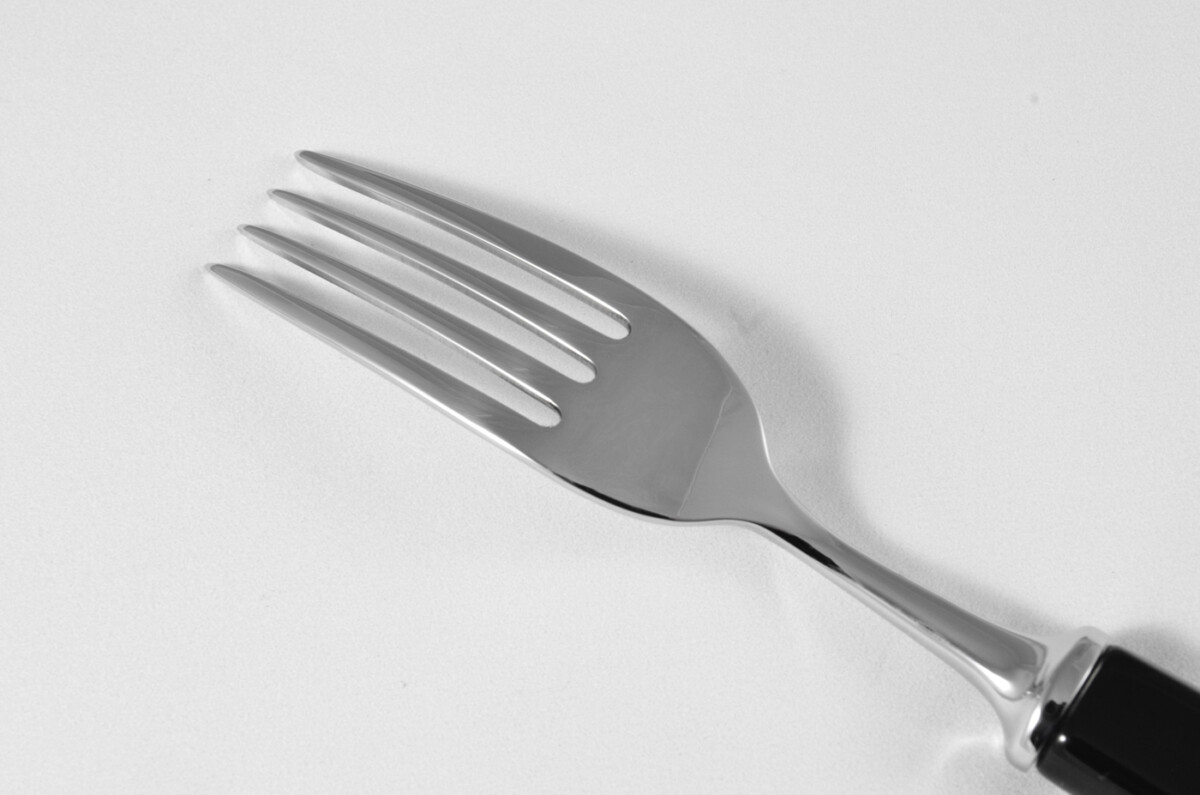 New Fantastic Genuine Black Handle Dessert Fork Mirrored Finish Made In Sheffield England - Image 4