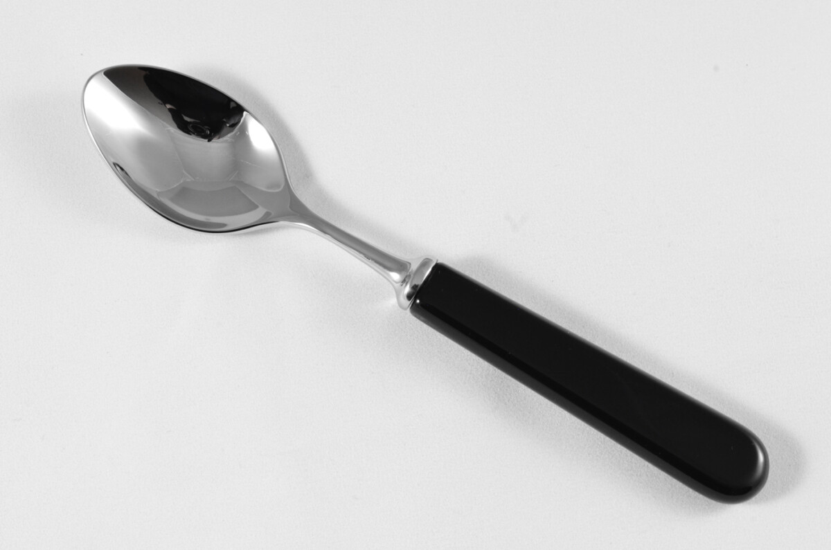 New Fantastic Genuine Black Handle Tea Spoon Mirrored Finish Made In Sheffield England